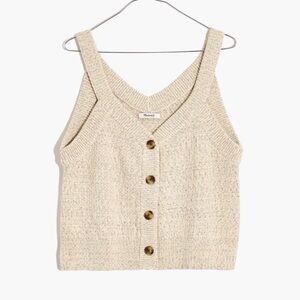 Madewell marled Wakefield button front sweater tank Small S women’s knit top